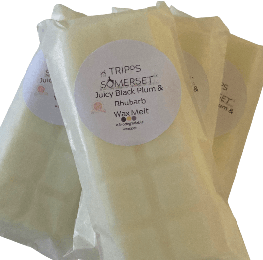 juicy black plum and rhubarb wax melt